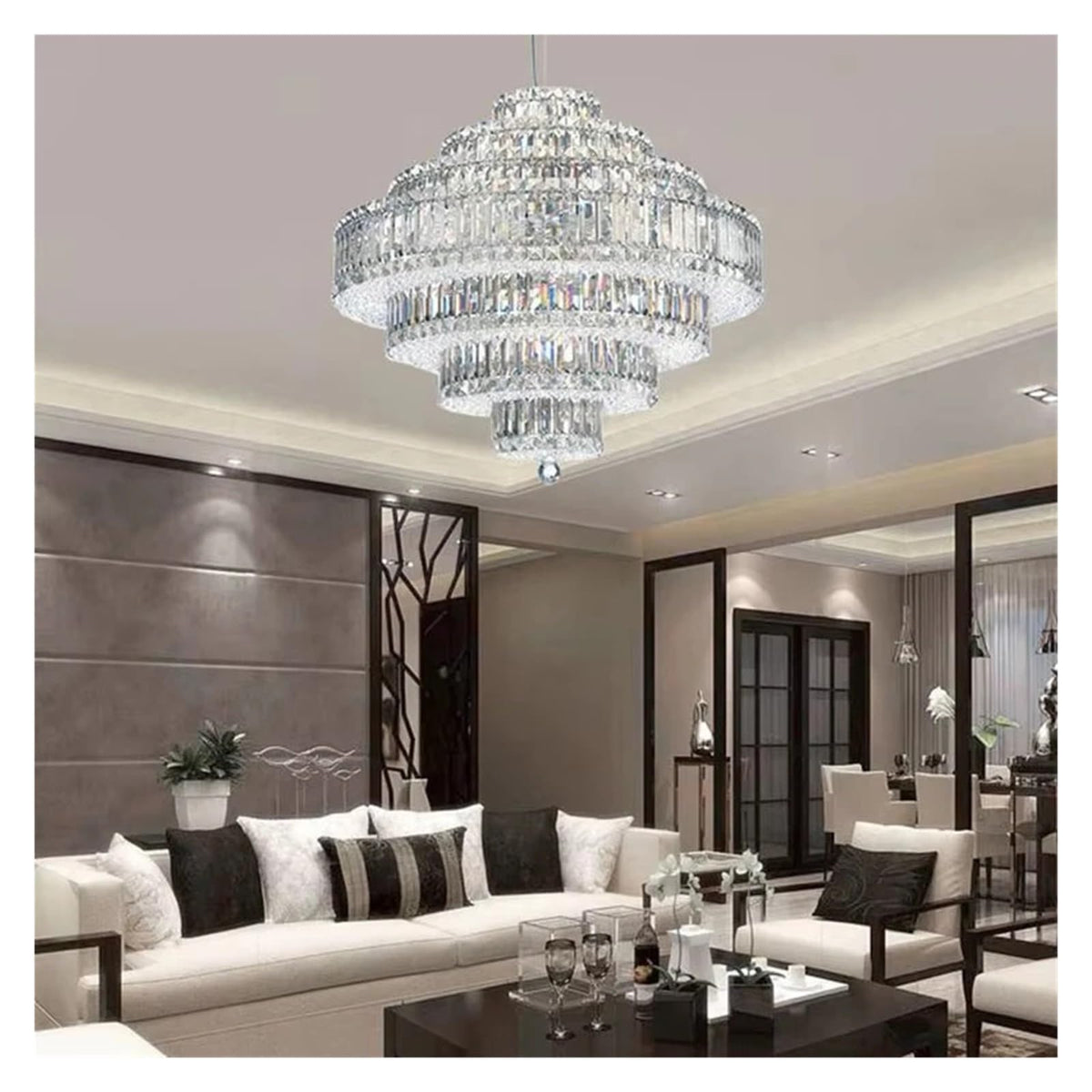 Modern K9 Crystal Led Chandeliers Light French Empire Gold Chrome Chandeliers Large Scale Lighting,for Home