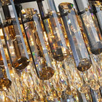 Pendant Lights, Nordic LED Crystal Ceiling Chandeliers Gold Luxury Lighting Dining Living Room Bedroom Island Light Indoor Hanging Lamp(60cm Ceiling)