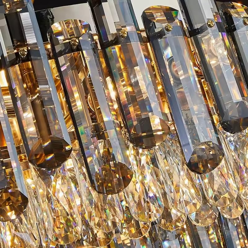 Pendant Lights, Nordic LED Crystal Ceiling Chandeliers Gold Luxury Lighting Dining Living Room Bedroom Island Light Indoor Hanging Lamp(60cm Ceiling)