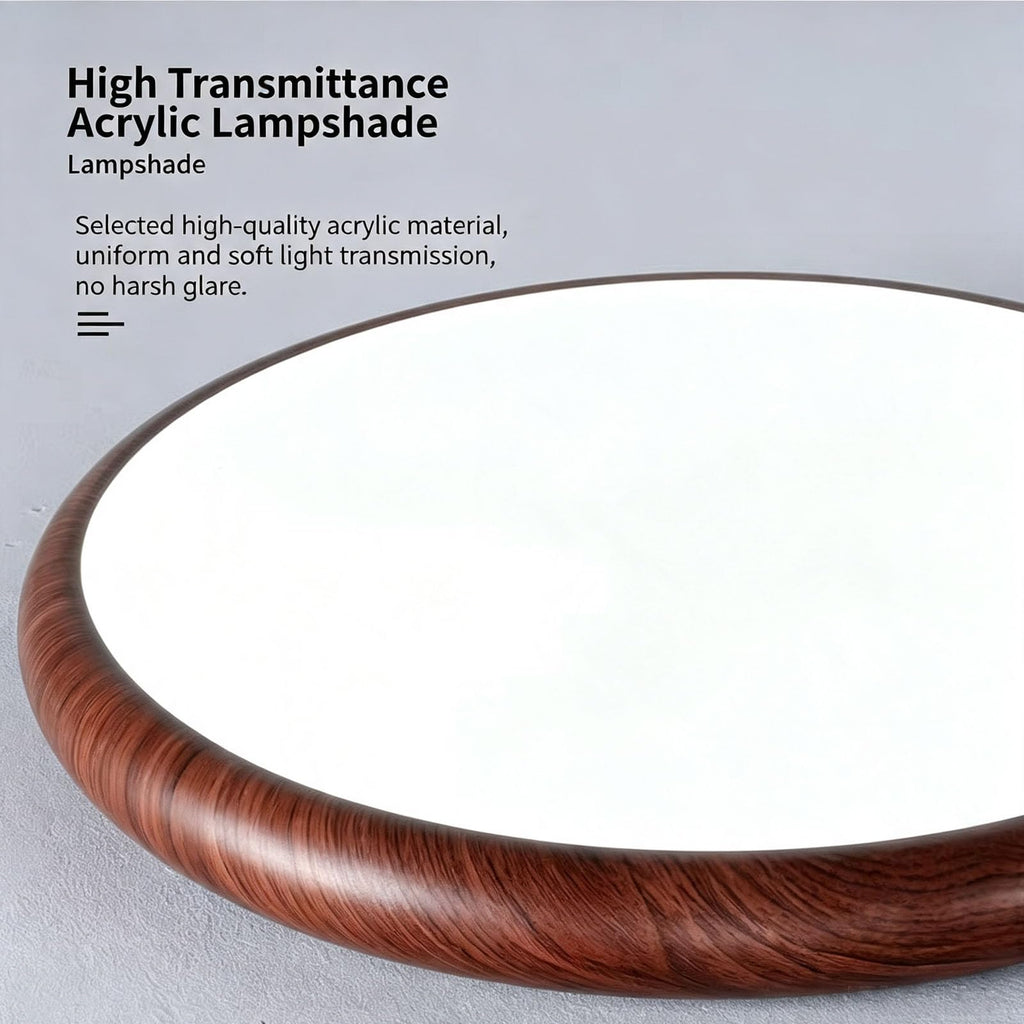 Walnut Ceiling Light, 3 Color Temp, Wall Switch, 1 Pack