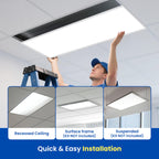 2x4 LED Flat Panel Light – LED Panel Flat Ceiling Light, Dimmable Flicker-Free 2x4 Ceiling Light for Drop Ceilings with Color & Wattage Selectable (Pack of 12)