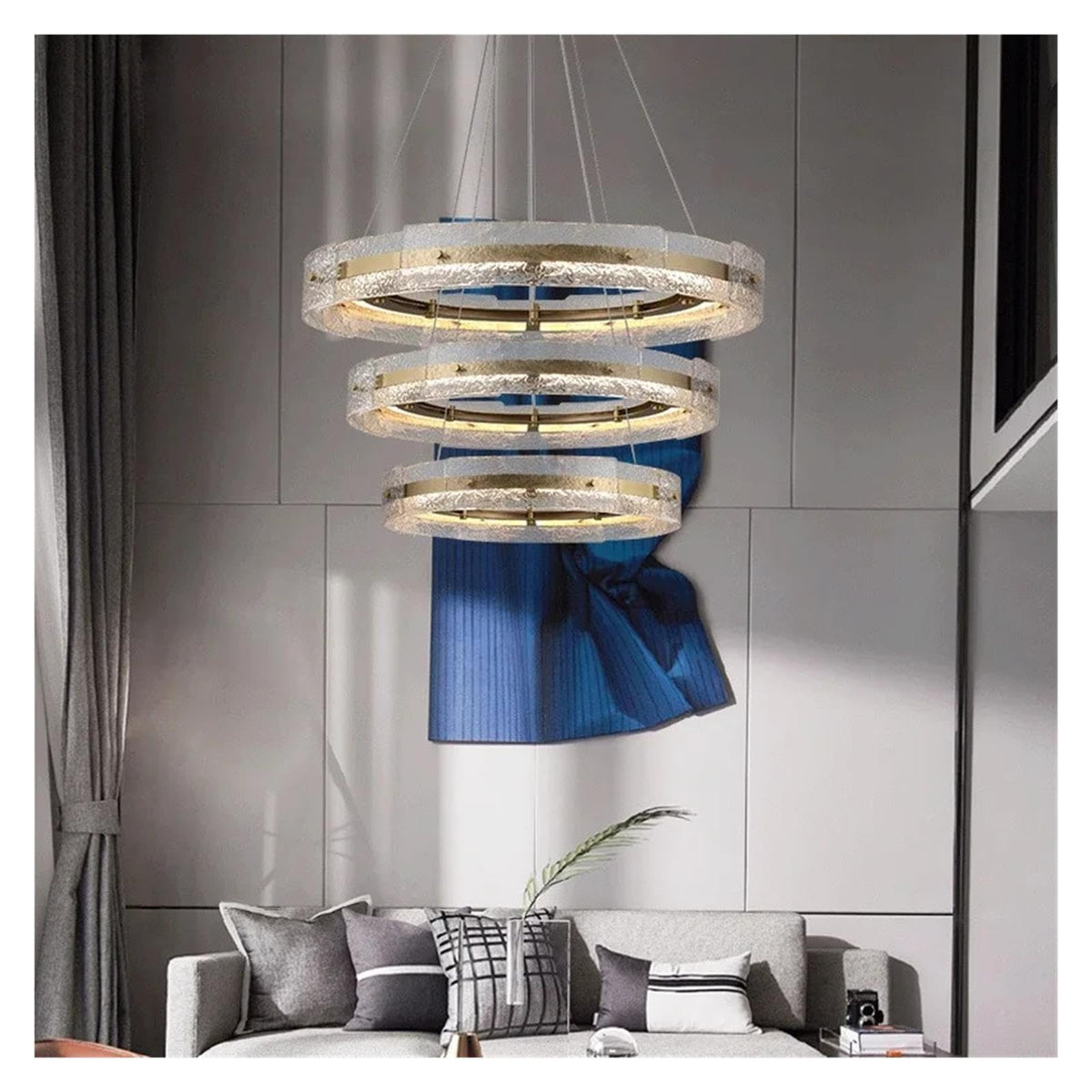 Modern Gold Water Ripple Led Pendant Chandeliers Ceiling Light,Sleek