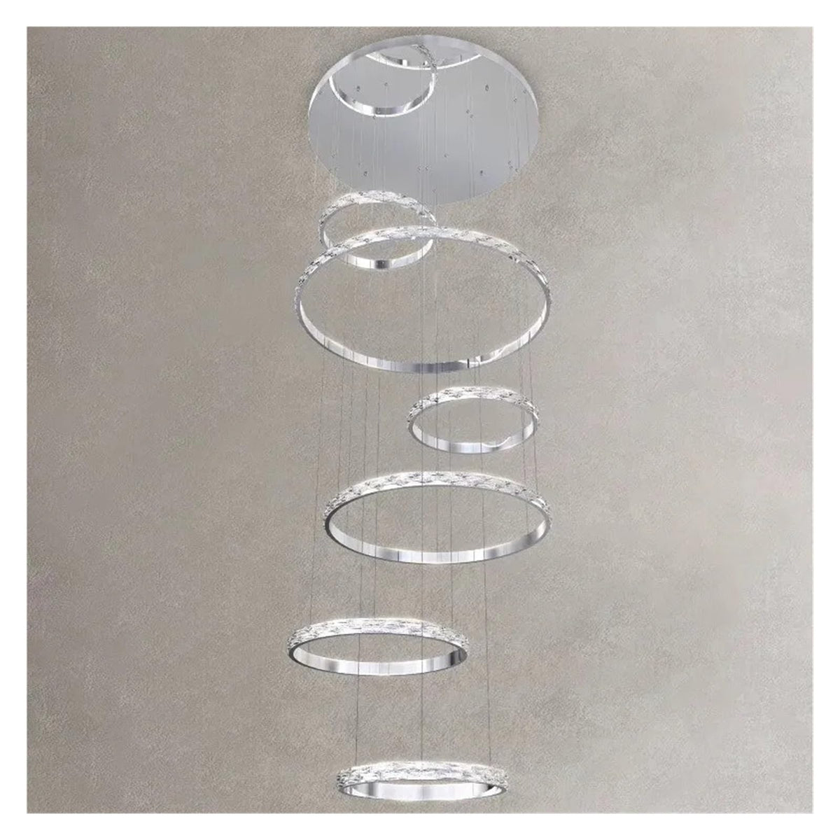 Modern Crystal Chandelier Stainless Steel Sparkling Lighting Light,Foyer