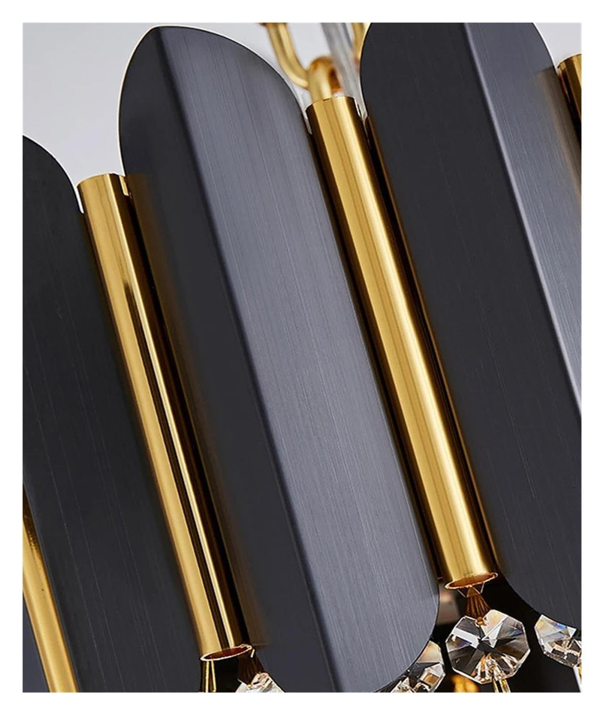 Black Gold Cone Tiered Beaded Crystal Vertical Slat Hanging ,Classic