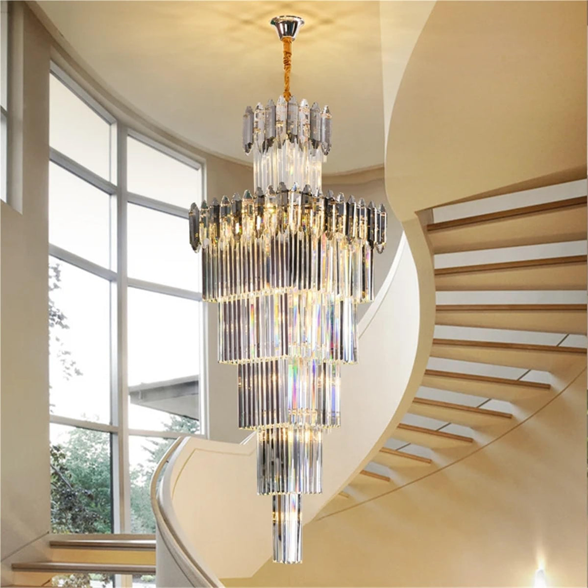 Penthouse Chandelier Exhibition Hall Lamps Villa Light Luxury Crystal Simple Pick Empty Living Room Lighting,Decor
