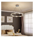 Chandeliers, 2025 Luxury Luster Pendant Light Ring-Shaped Multi-Layer Crystal Ceiling Lamp for Villa Dimmable Custom Living Room Staircas(D100cm with D80cm,3 Color)