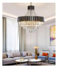 Black Gold Cone Tiered Beaded Crystal Vertical Slat Hanging ,Classic