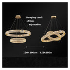 Oval Magic Ring Dimmable LED Chandelier Lighting Hanging Lamps Suspension Luminaire Lampen for Dinning Table Versatile Use