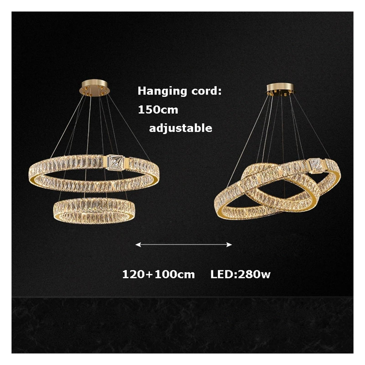 Oval Magic Ring Dimmable LED Chandelier Lighting Hanging Lamps Suspension Luminaire Lampen for Dinning Table Versatile Use