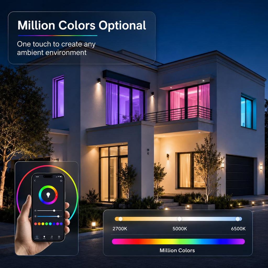 24 Pack 2x2 FT LED RGBW 5000K Multicolor Flat Panel, Light Remote & App Controlled 40W 4400lm Color Changing LED Panel Light Smart Wi-Fi Drop Ceiling Light