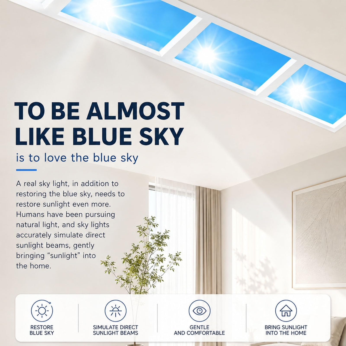 Artificial Skylight LED Ceiling Light PlasterboardCeiling-30x120