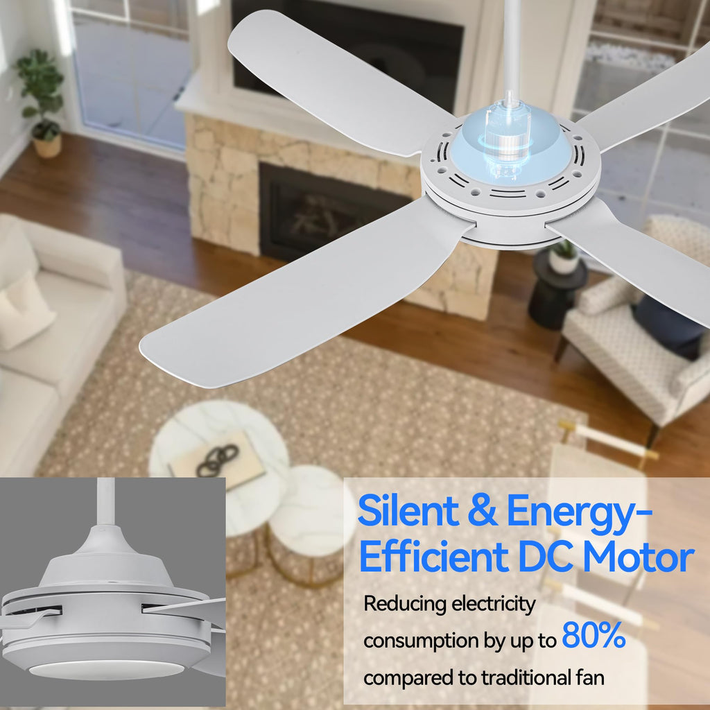 48" Ceiling Fans with Lights,LED Ceiling Fan with Light and Remote Control