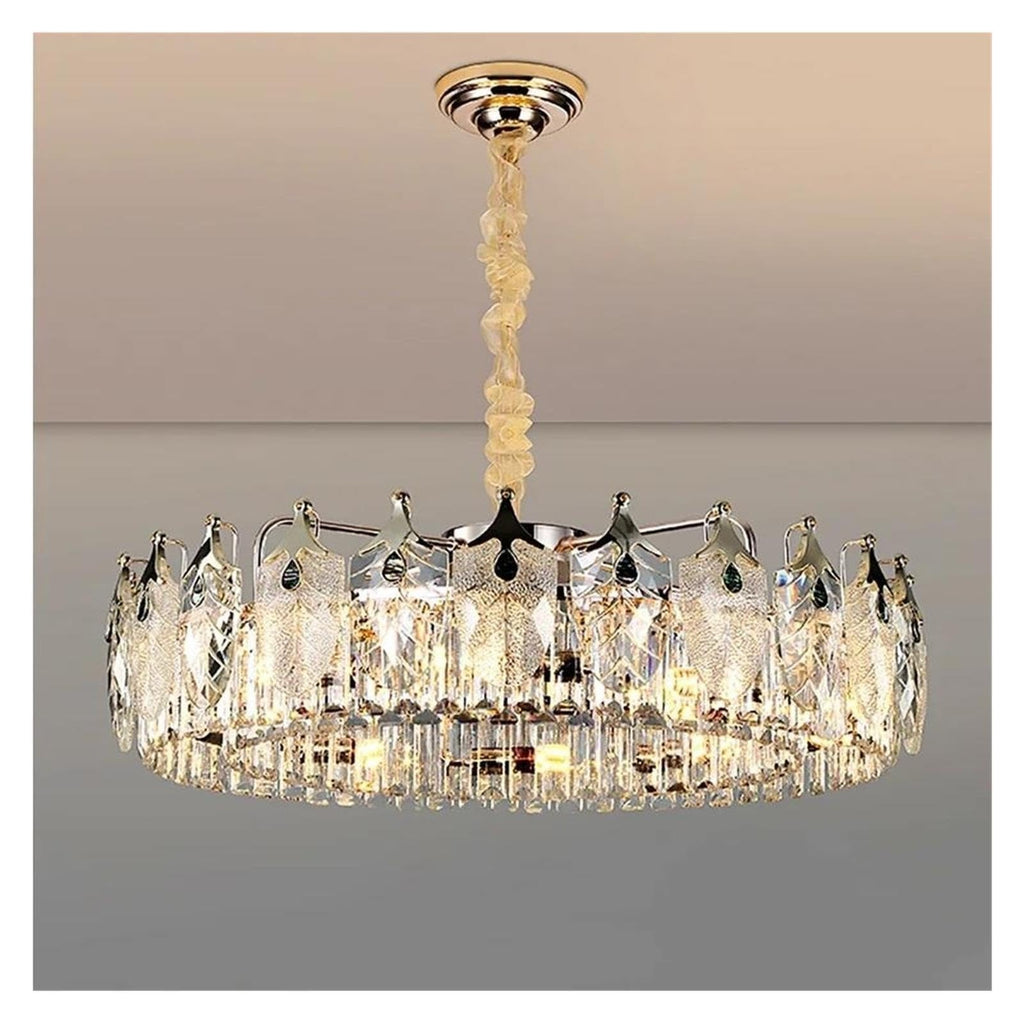 Modern Oval Crystal Chandelier Pendant Light Hanging Ceiling,Sleek