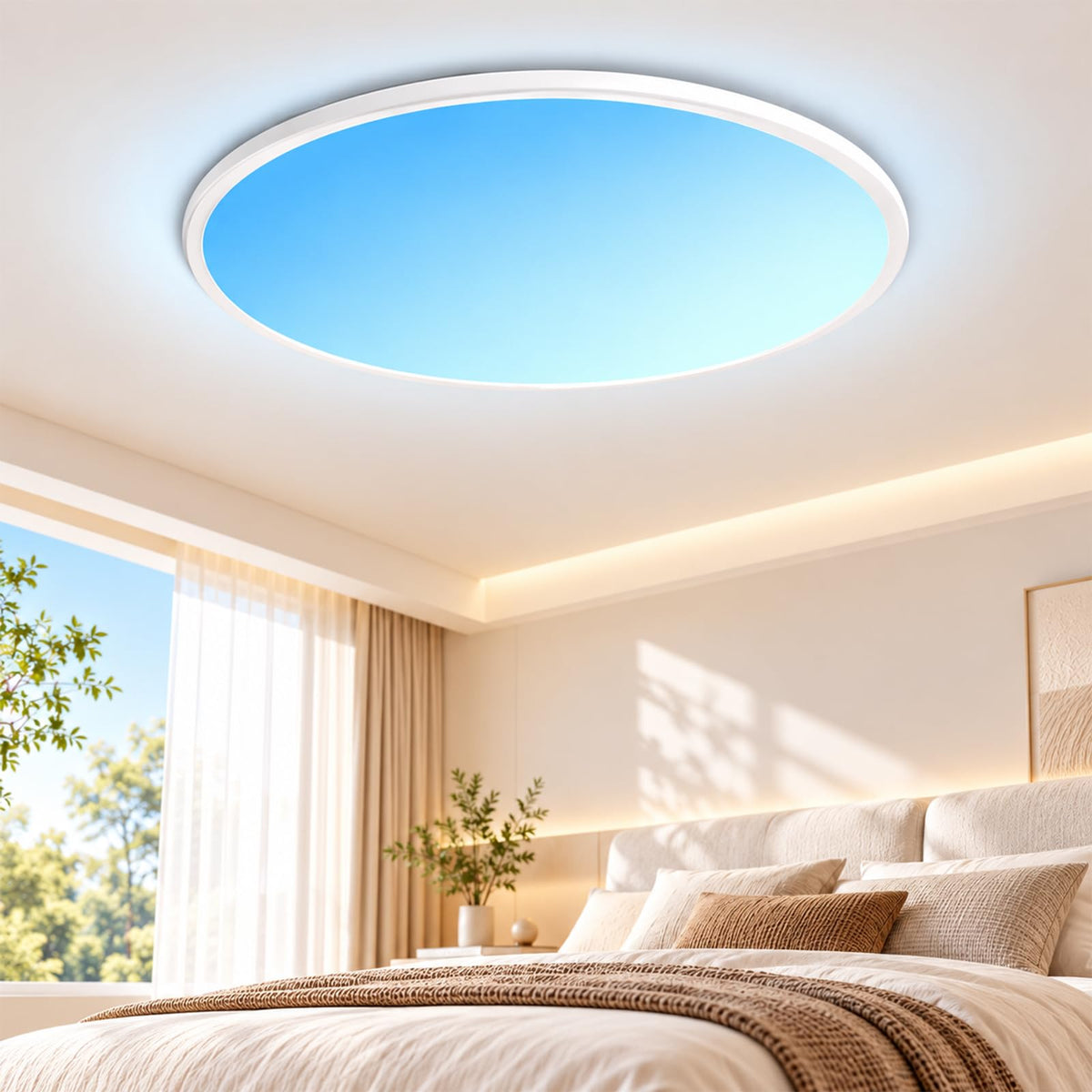 Artificial Skylight Ceiling Light, Ultra Thin Blue Sky LED Lamp