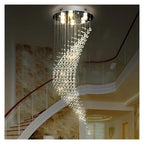 Spiral Waterfall Crystal Chandelier Vertical Hanging Light,Classic