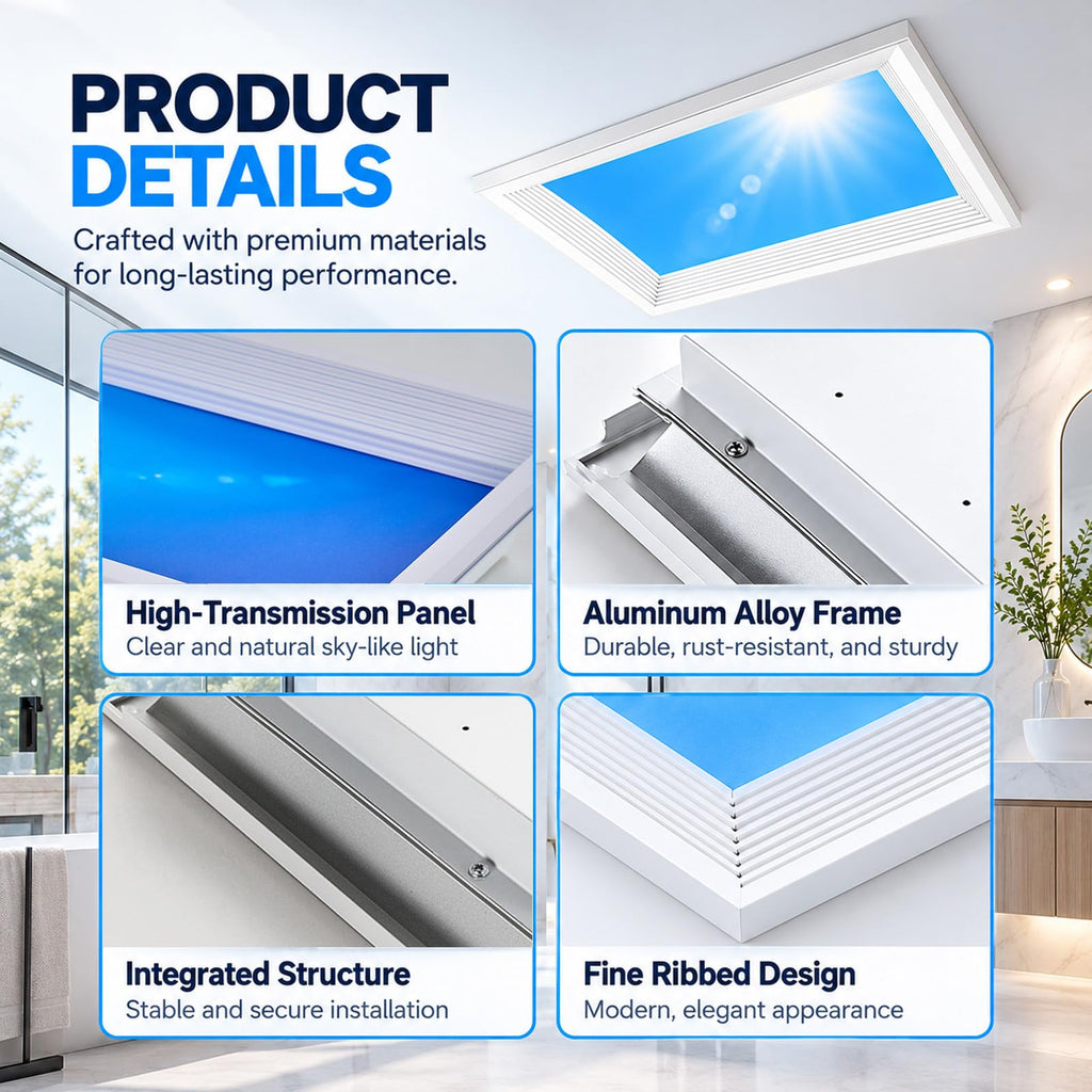 Artificial Skylight Ceiling Light, Dimmable Integrated-60*60