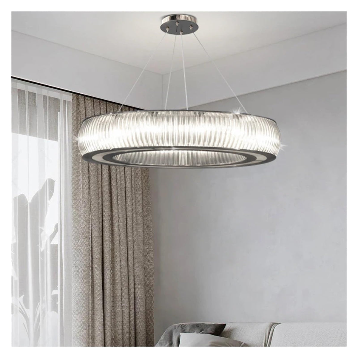 Modern Luxury LED Crystal Ceiling Pendant Lights Living Dining Room Lighting Decor Chandelier Lamp Indoor Fixture,Soft Light