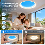 Ultra Thin Skylight Panel Light, Round Dia 21Inch Smart Blue Sky Light
