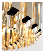 Ring Gold Crystal Chandelier Circular Long Prism Light ,household