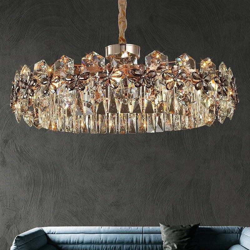 Pendant Lights, Modern Crystal Chandelier Living Room Home Decor Items Ceiling Led Light Decoration Lighting Lamps Pendant(Double Layer 78CM,Changeable)