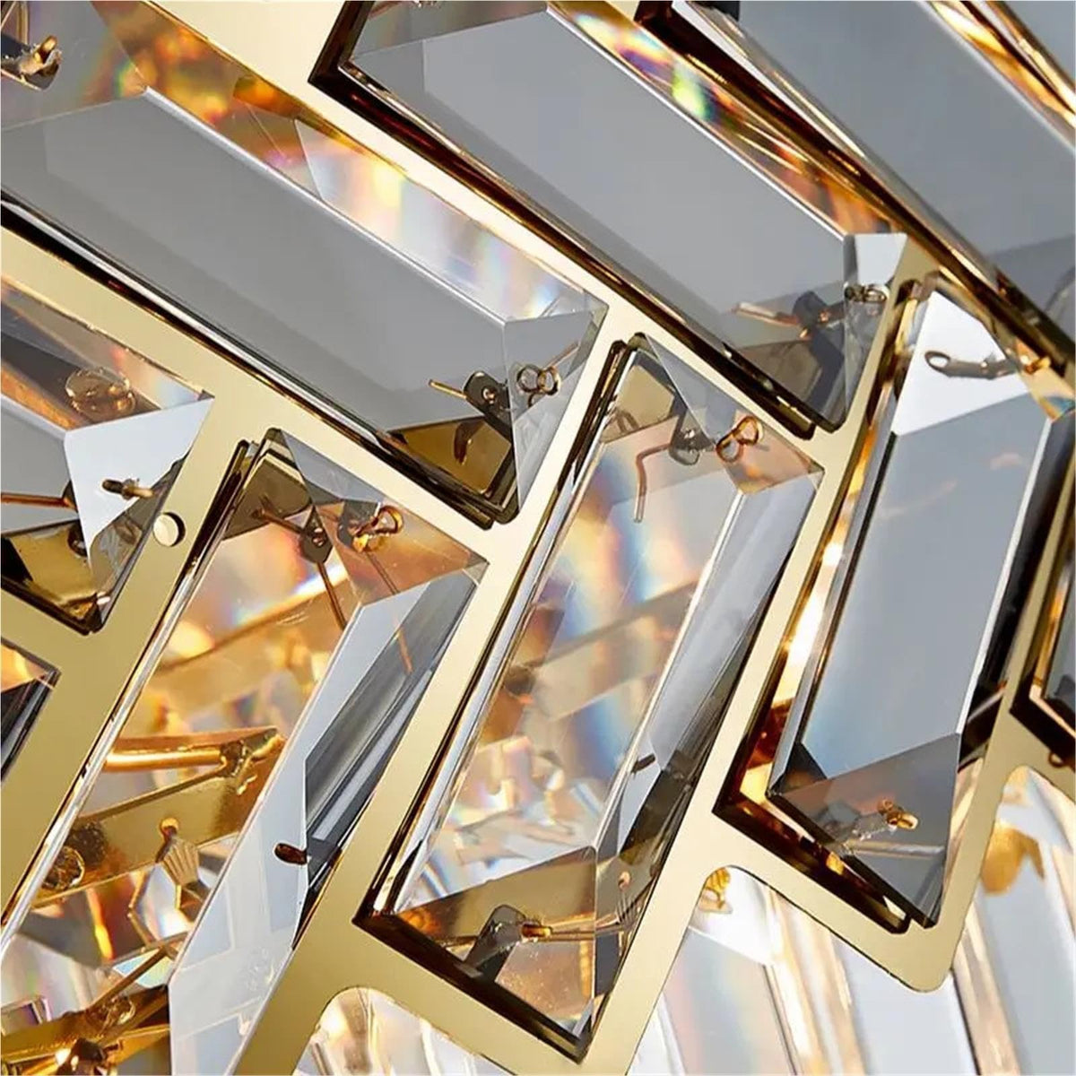 Stainless Steel LED Crystal Chandelier Living Room Light Fixture