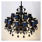 Modern Large Crystal Chandelier Lighting for Dining Room Black Chandelier Home Contemporary Pendant Lamp Living Room LED Lights Contemporary