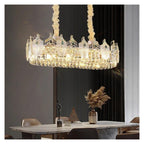 Modern Oval Crystal Chandelier Pendant Light Hanging Ceiling,Sleek