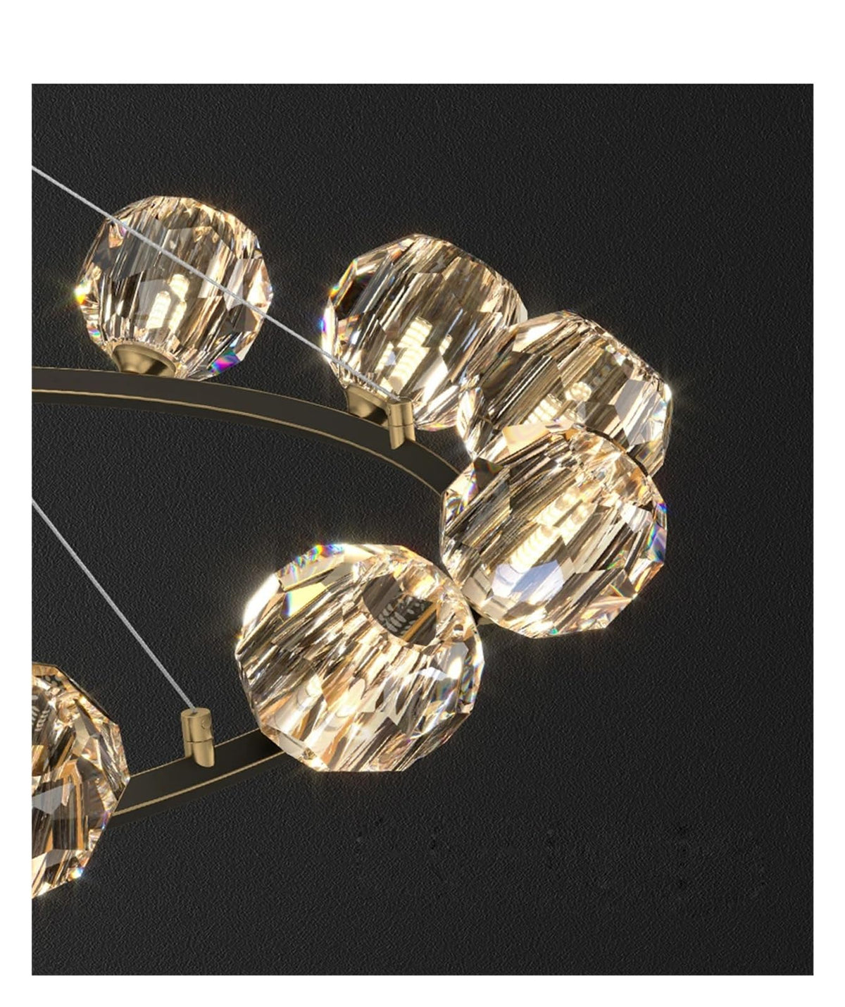 Artistic Round Black Gold Crystal LED Designer Stainless Steel Lustre Lamparas De Techo Ceiling Lights.Ceiling Lamp for Foyer,Beautiful
