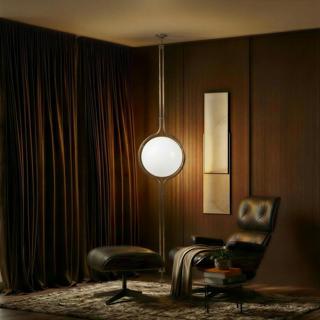 Zuru Floor to Ceiling Lamp - Adjustable 98"-110" Modern Pole Light with LED Bulb - Acrylic Globe Design - UL Certified - Sleek Metal Frame - Living Room & Bedroom Standing Lamp