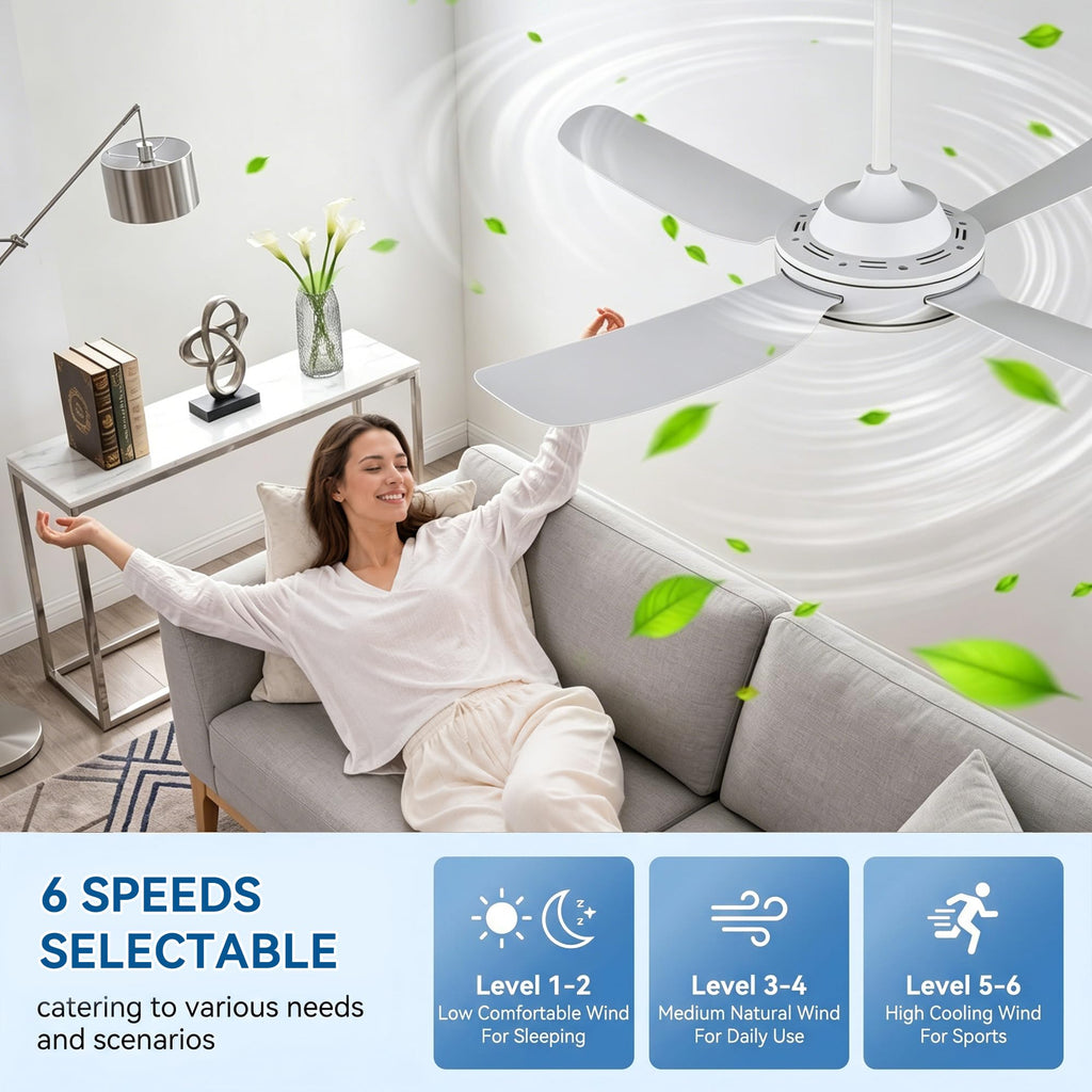 48" Ceiling Fans with Lights,LED Ceiling Fan with Light and Remote Control