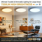 32 Inch Large LED Flush Mount Ceiling Light Fixture, Minimalist, Dimmable