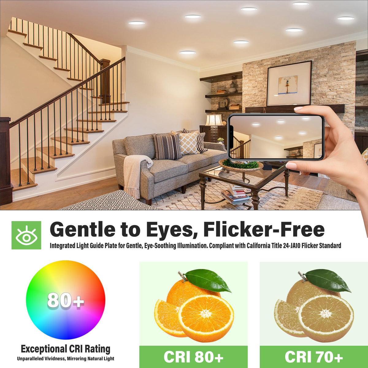 5.4" Flush Mount Ceiling Light Dimmable with ETL CERT, 5000K White LED Ceiling Lights Ultra Thin Round Overhead Light Fixture for Bedroom, Bathroom,Kitchen, Hallway,Basement,Closet,28Pack
