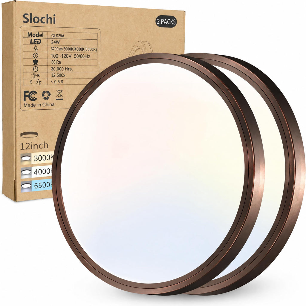 8PACK LED Flush Mount Ceiling Light Fixture, 3000K-4000K-6500K & 150W Equivalent Modern Kitchen Recessed Ceiling Lamp 24W 3200Lm 12Inch Closet Round Surface for Bathroom Laundry Bedroom Hallway