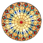 19.7" Flush Mount Stained Ceiling Light Retro Light Fixture