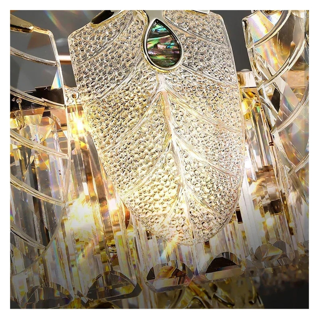 Modern Oval Crystal Chandelier Pendant Light Hanging Ceiling,Sleek