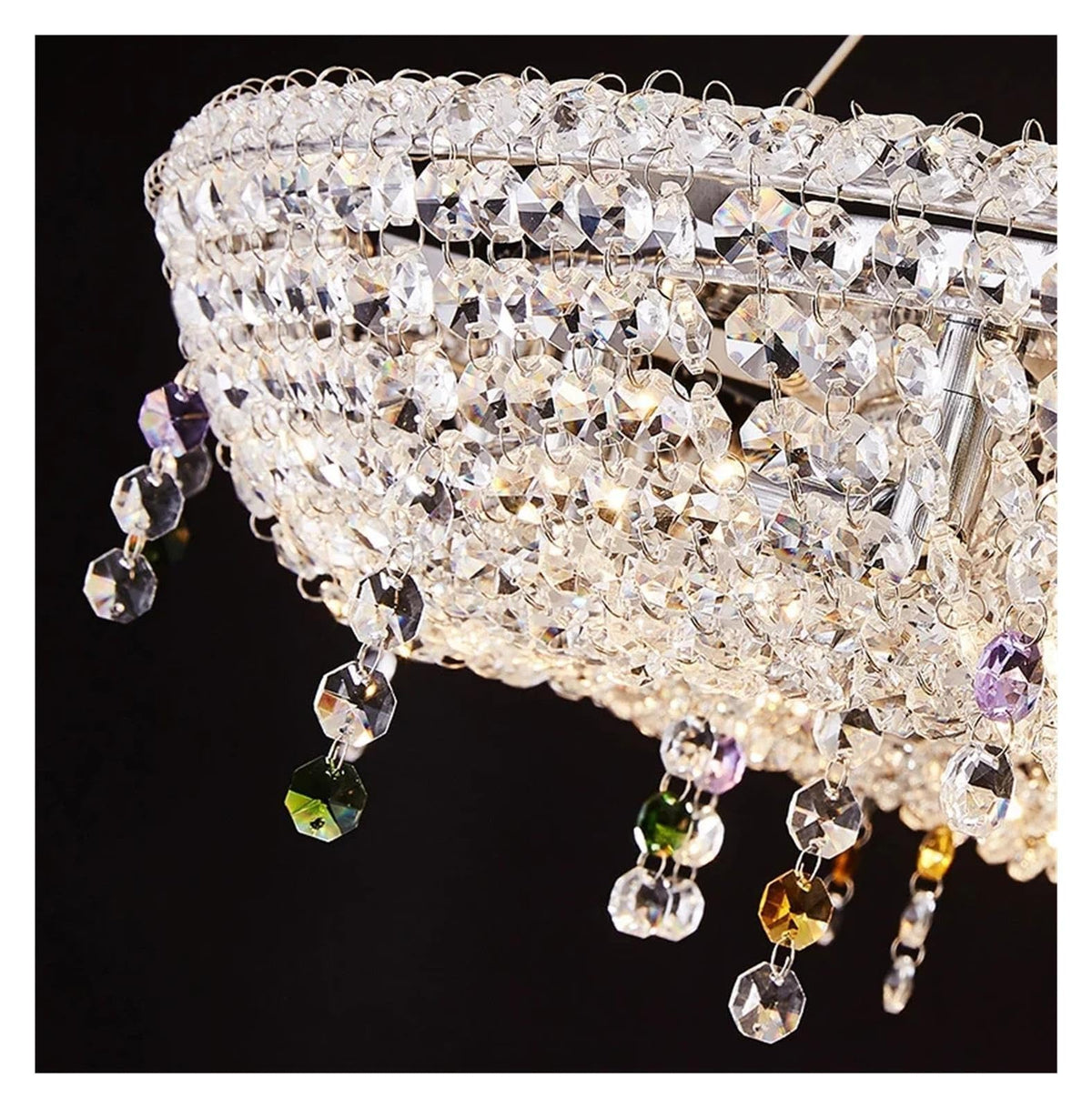 Postmodern Square & Round Crystal Chandelier (Neutral light 140cm)