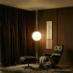 Zuru Floor to Ceiling Lamp - Adjustable 98"-110" Modern Pole Light with LED Bulb - Acrylic Globe Design - UL Certified - Sleek Metal Frame - Living Room & Bedroom Standing Lamp