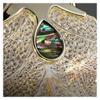 Modern Oval Crystal Chandelier Pendant Light Hanging Ceiling,Sleek
