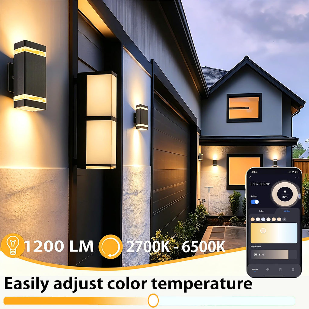 Up and Down Outdoor Wall Light, RGB Color Changing Wall Lights