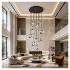Multi Ring Spiral Suspended Fixture Round Canopy Hanging Decor ,Classic