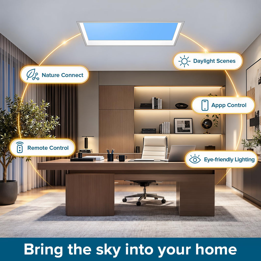Ultra Thin Skylight Panel Light, 4×2 FT Smart Blue Sky Light