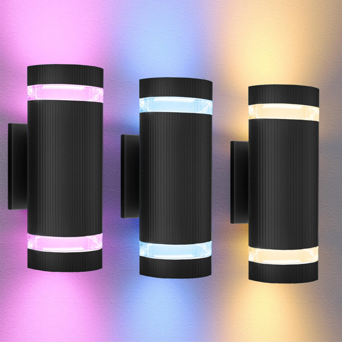 Up and Down Outdoor Wall Light, RGB Color Changing Wall Lights