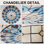 19.7" Flush Mount Stained Ceiling Light Retro Light Fixture